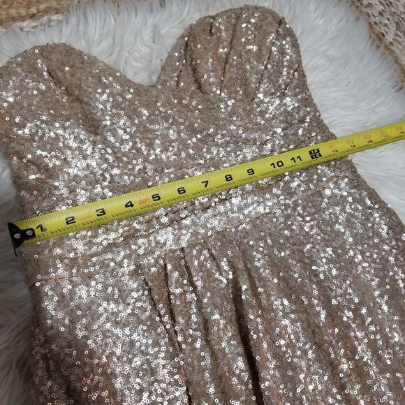 Sorella Vita Gold Sequin Strapless Gown - Picture 7 of 7
